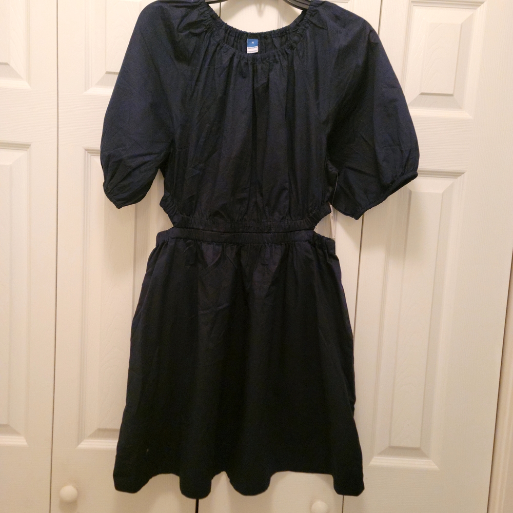 Old Navy Blue Pleated Tie Front Sundress